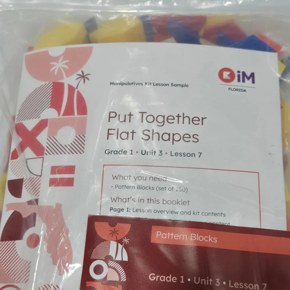 hand2mind Plastic Pattern Blocks Set of 250 Math Manipulatives Kit samples